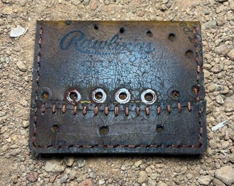 Mickey Mantle reclaimed leather baseball glove wallet