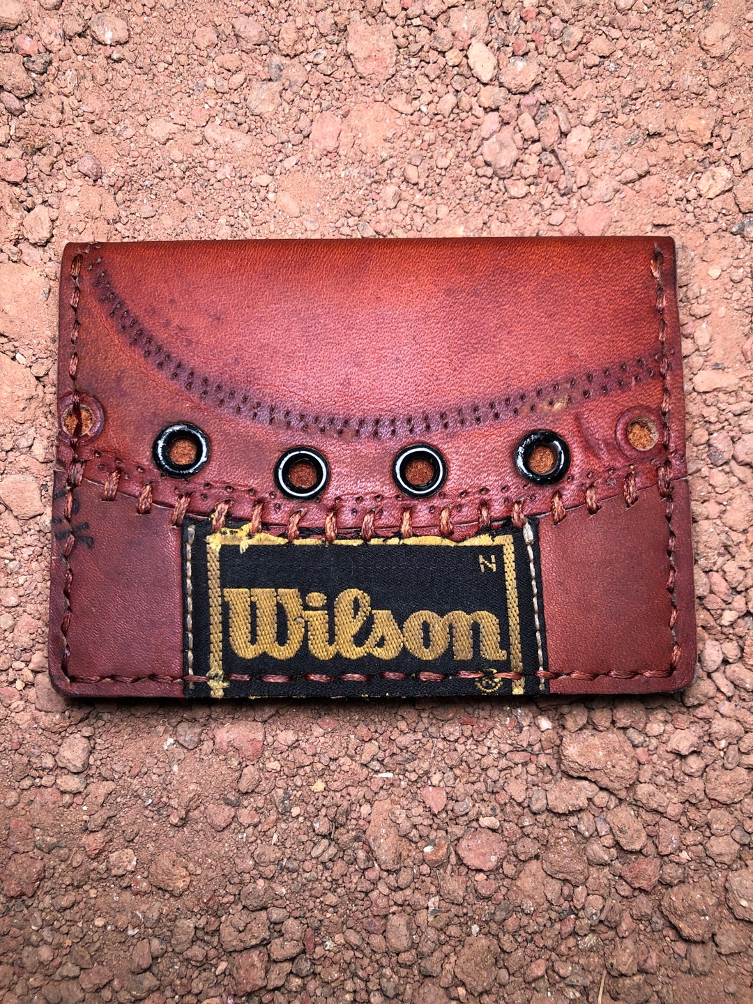 Wilson Reclaimed Leather Baseball Glove Wallet Etsy