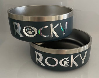 Dog / Pet Food or Water Bowl ~ Personalised Premium High Grade Stainless Steel Double Wall Insulated 64oz