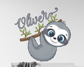Sloth Wall Stickers Etsy