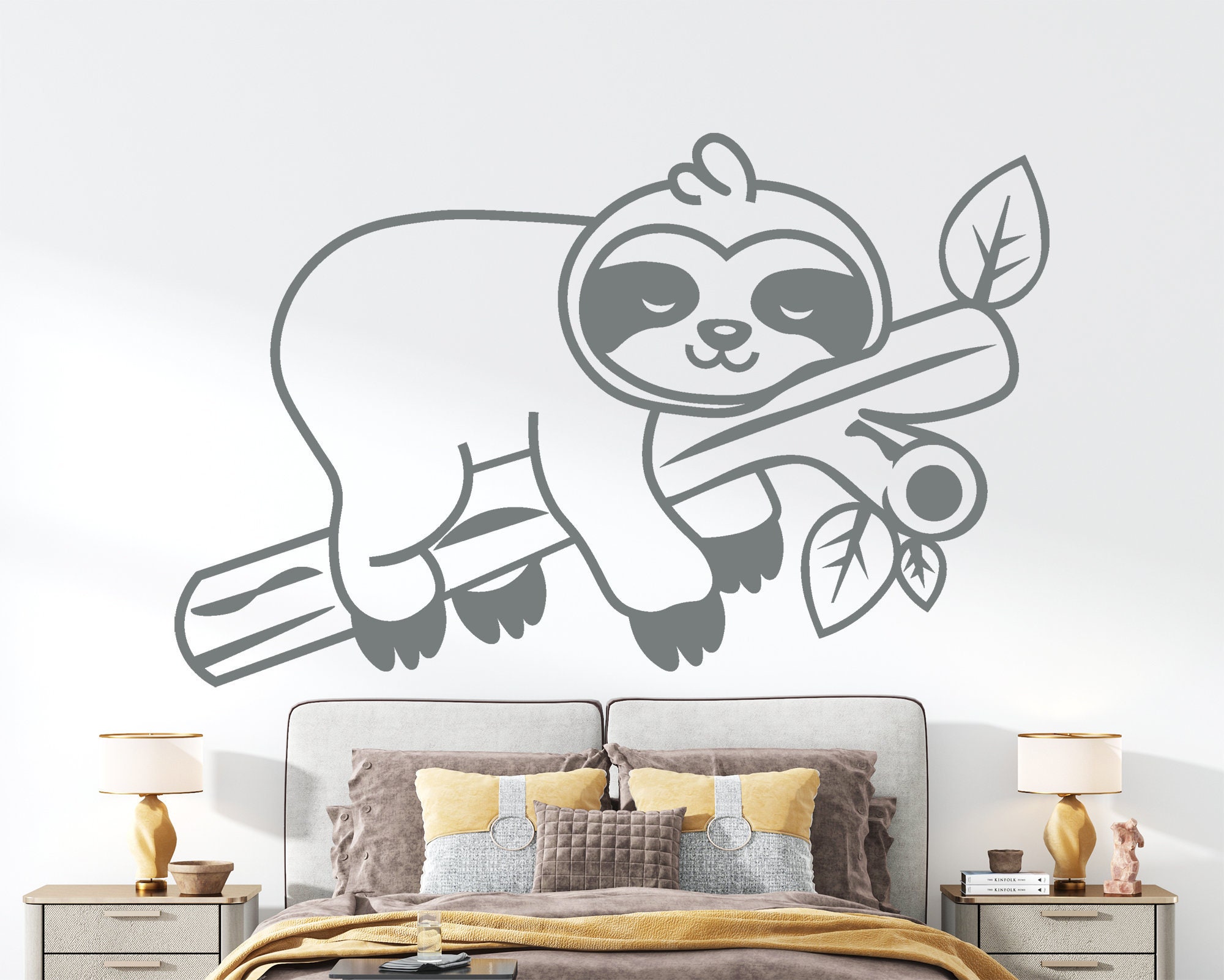 Sloth wall decal baby room decor animal decal sloth with Etsy
