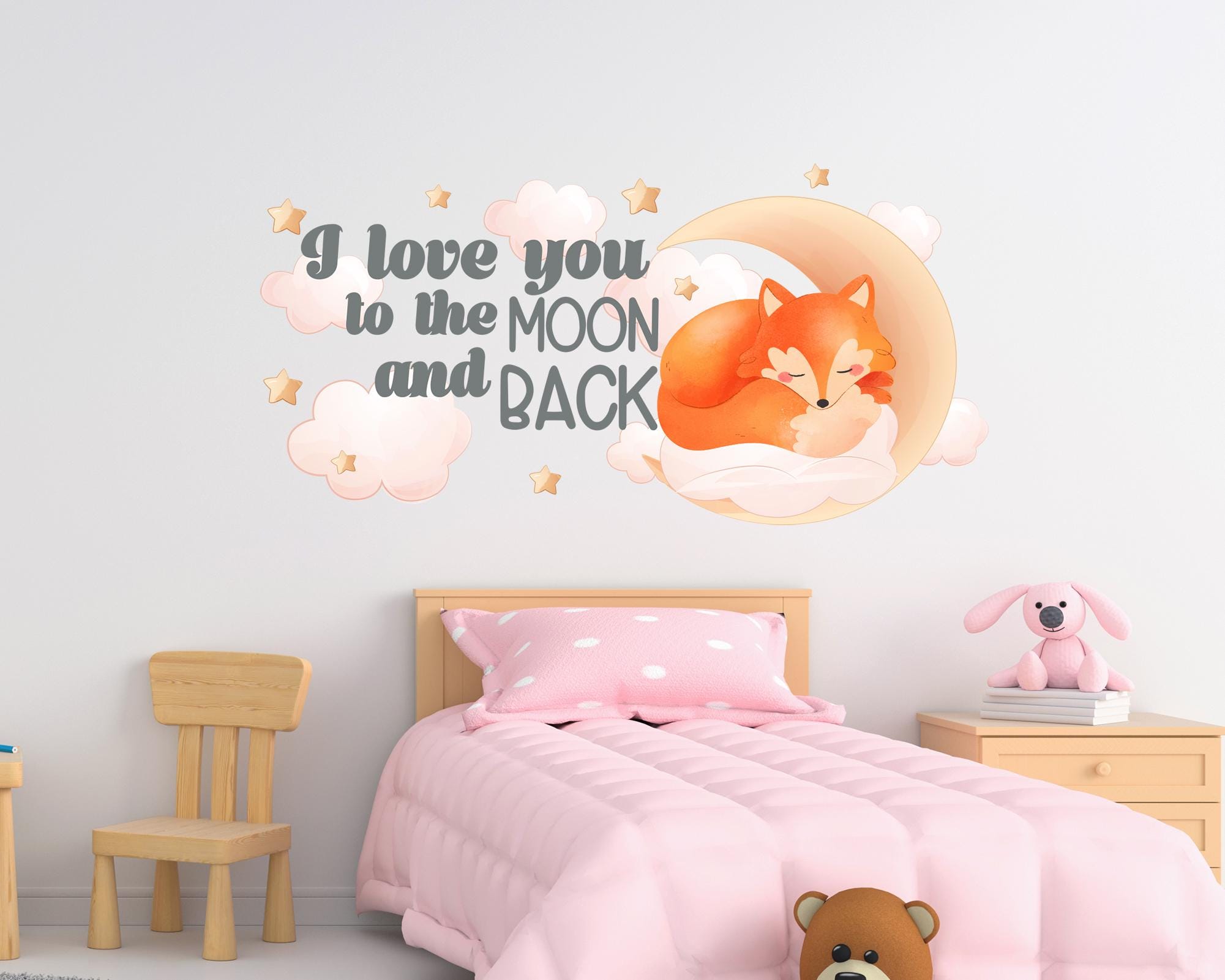 BATTOO 'I Love You To The Moon And Back' Wall Decal – Nursery & Kids Room Quote Sticker | Removable Vinyl - View #10