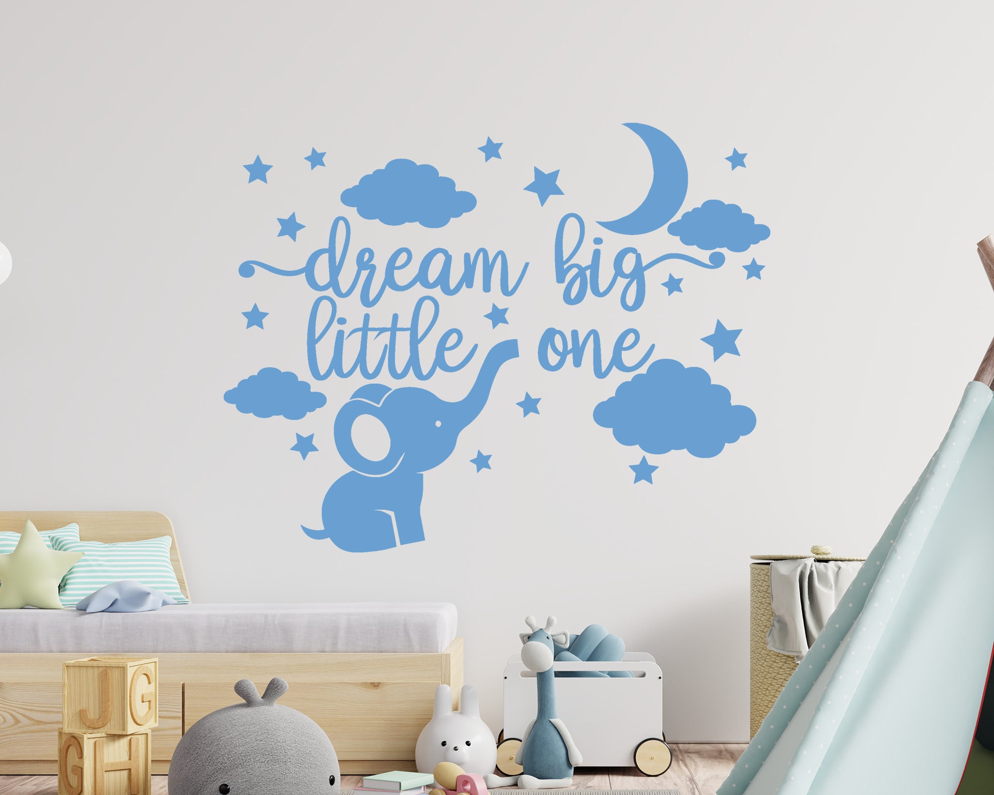 Quote wall decal kids room decor dream big little one baby Etsy