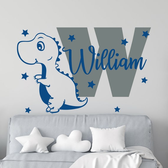 Wall Decals Murals Dinosaur Sticker Baby Boy Room Decor Dinosaur Decal Baby Room Decor Baby Name Decal Kids Room Decor Name Wall Decal Boy Name Decal Wall Decor