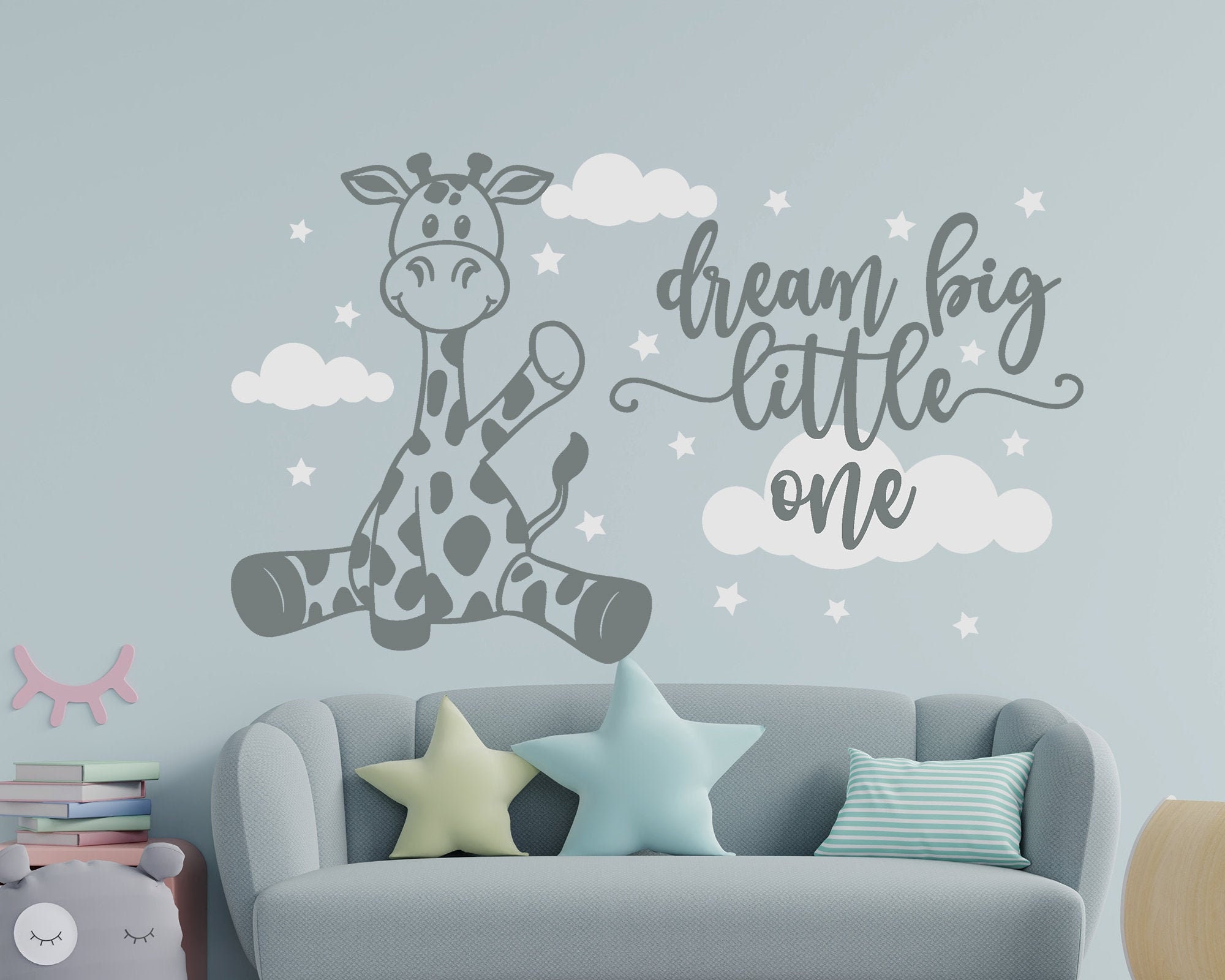 Quote wall decal kids room decor dream big little one | Etsy