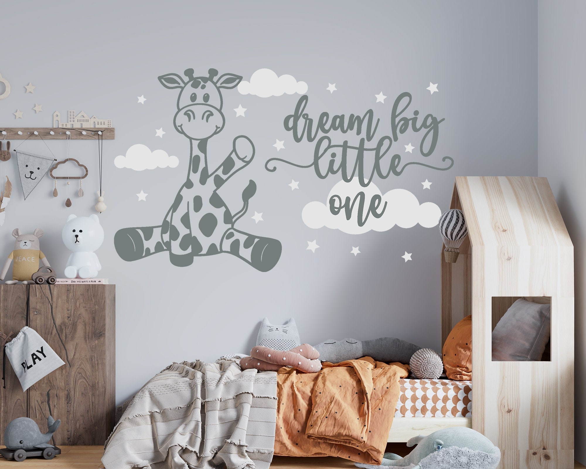 Quote Wall Decal Kids Room Decor Dream Big Little One - Etsy