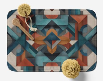 Bath Mat with Bohemian Design Art: Bohol Microfiber Memory Foam, Anti-Slip, 112