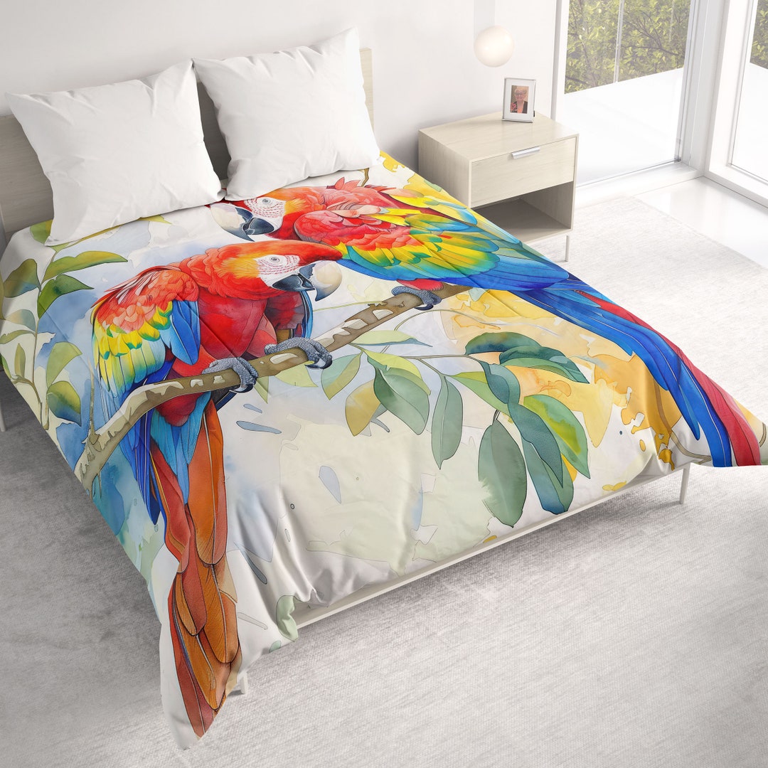 Tropical Scarlet Macaw Parrot QA0512011CL Quilt