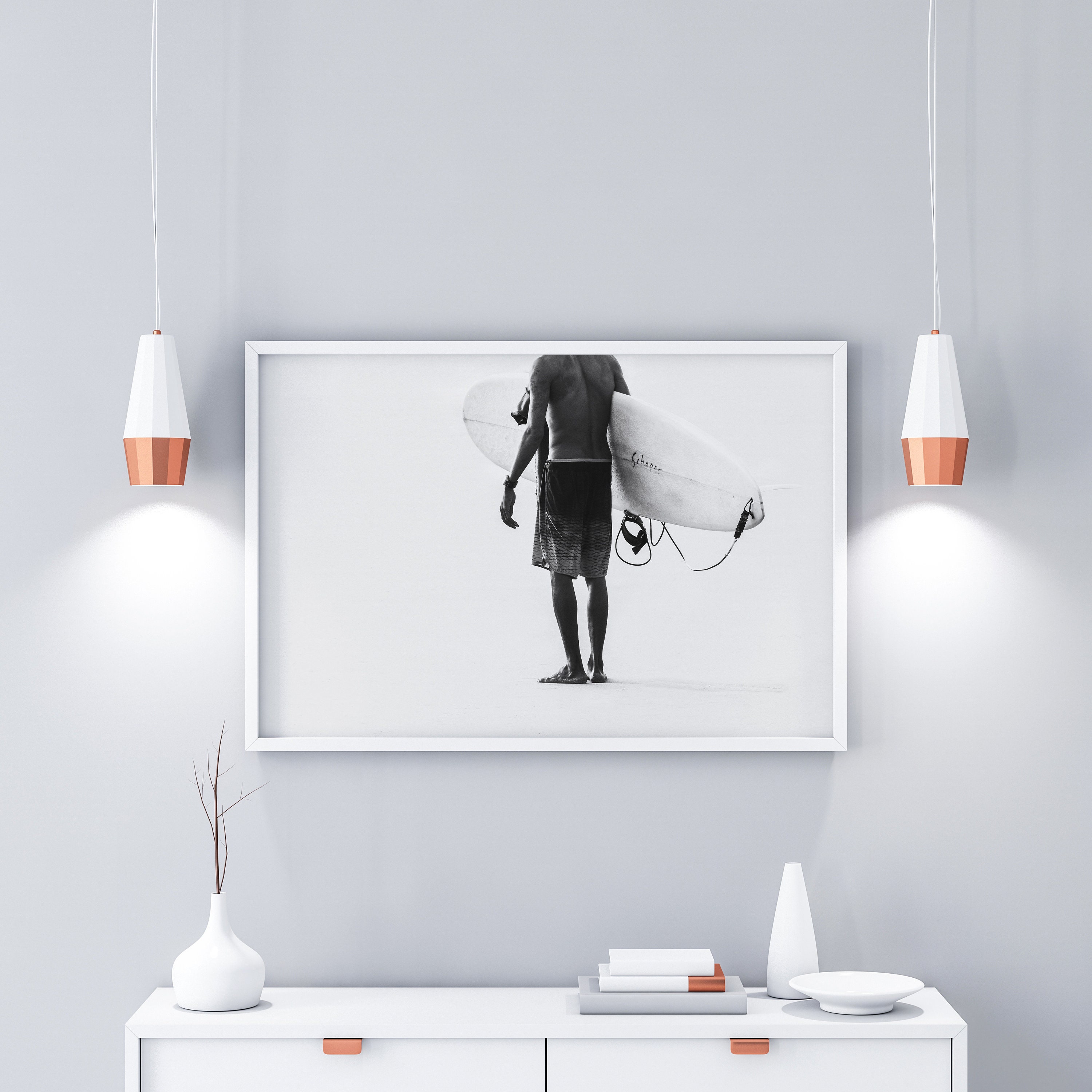 Surf Printable Art Black and White Print Beach Print Surf | Etsy