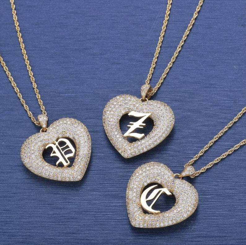 Personalized Jewelry-Custom Old English A-Z Letters Pendant Necklace-Custom Initial Necklace-Actual handmade Jewelry-Keepsake Jewelry.