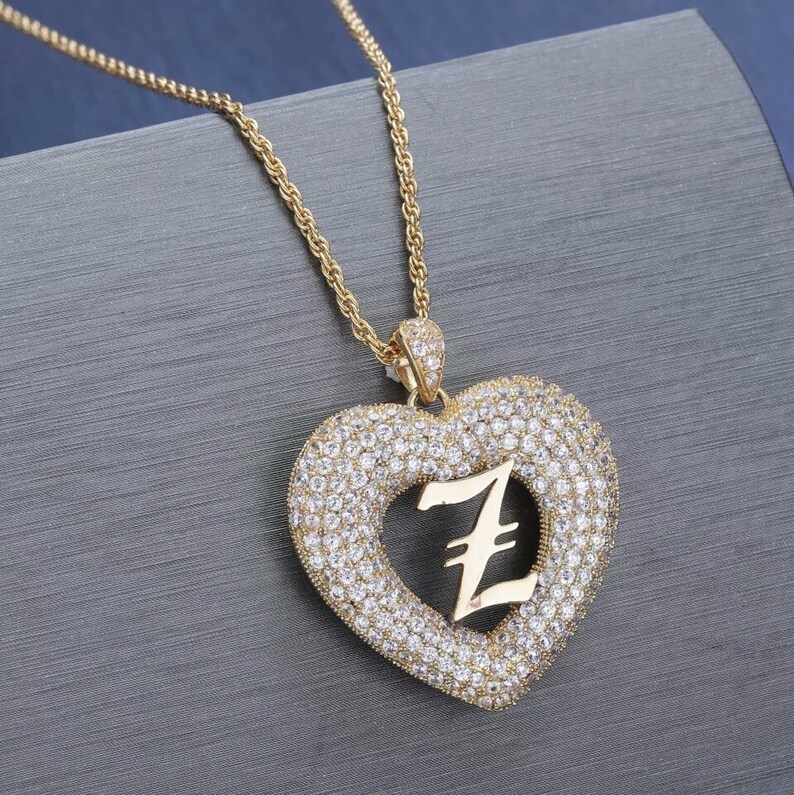 Personalized Jewelry-Custom Old English A-Z Letters Pendant Necklace-Custom Initial Necklace-Actual handmade Jewelry-Keepsake Jewelry.