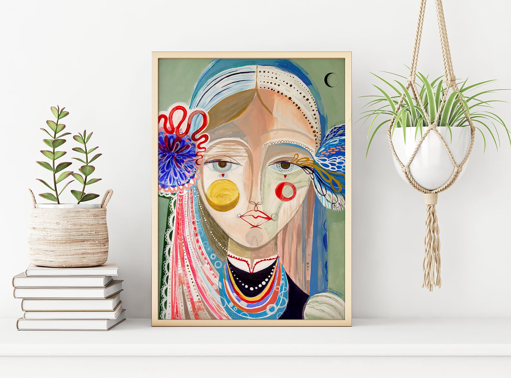 Figurative Wall Art portrait print face printable large Etsy