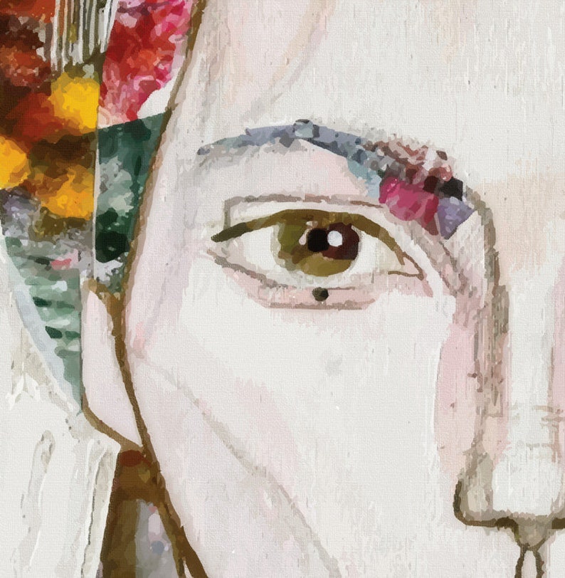 Figurative Wall Art Portrait Print Face Printable Large Etsy