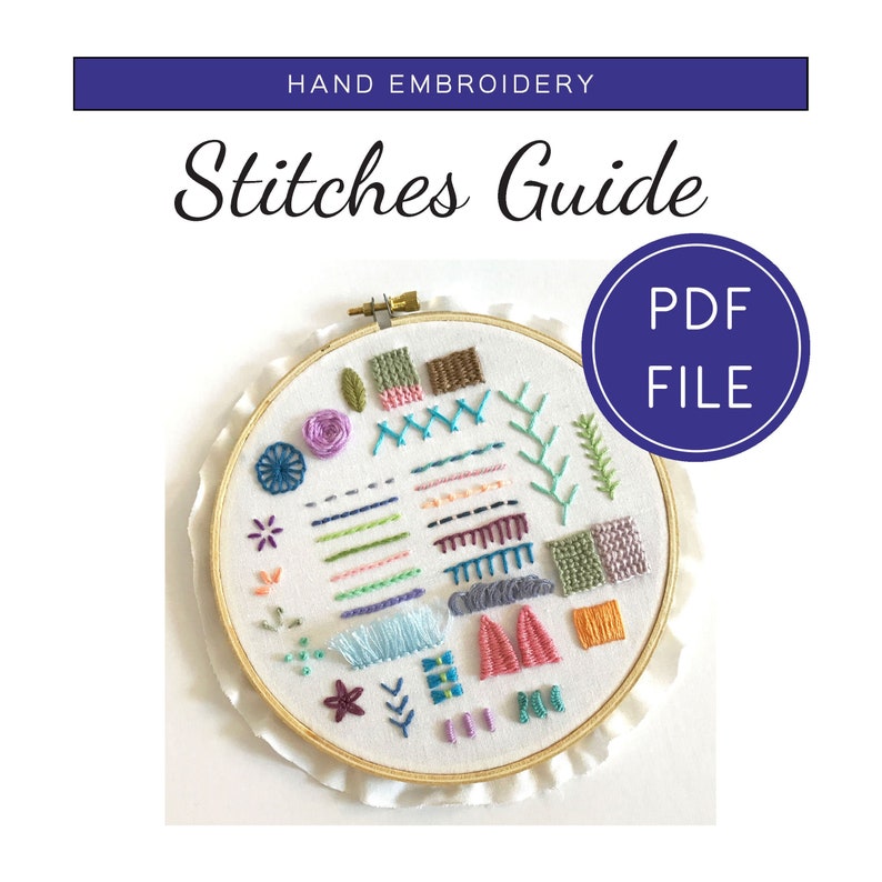 Hand Embroidery Stitches Guide PDF Download How to Stitch Etsy