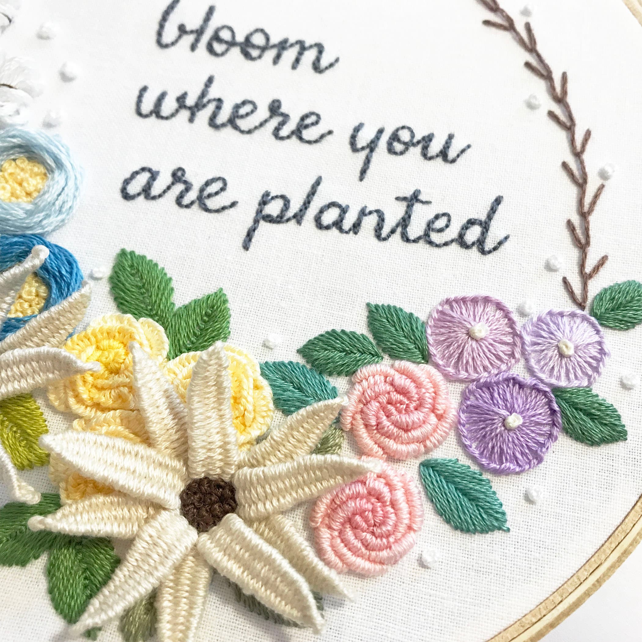 Hand Embroidery Pattern PDF Floral Embroidery Design, Flower Wreath ...