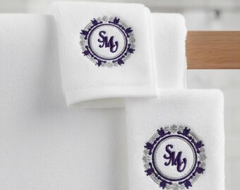 Custom Monogram Embroidery Design – Ornate Floral Circular Frame (Digital File Set-Up)