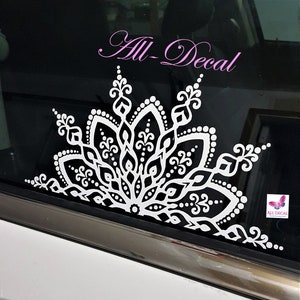 Mandala Car decal | Mandala Sticker | Half Mandala | Mandala Vinyl Decal Sticker | Flower Decal | Decorative Car Decals