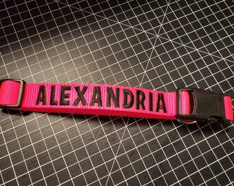 FREE Foil Embossed Name Choose Your Font Handmade Personalized Natural Veg Tan Leather Dog Collar Rose Gold -Tone Hardware
