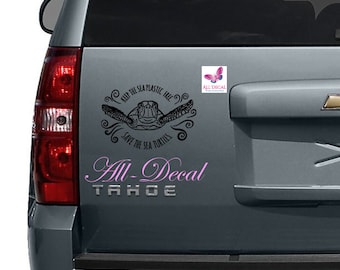 Save The Turtles Car Decal | Turtle Stickers | Sea Turtle Car Decal