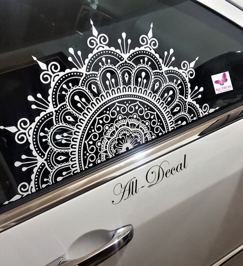 Mandala Car Decal Mandala Sticker Half Mandala Mandala - Etsy