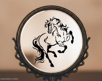 Calcomanía de caballo ecuestre / Adhesivo brillante para coche o portátil