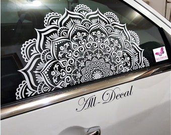 Mandala Car Decal | Half Mandala Vinyl Sticker | Oracal 651 Glossy Finish