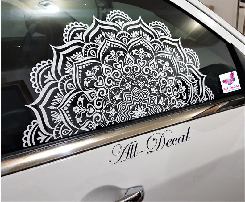 Mandala Car decal Mandala Sticker Half Mandala Mandala Etsy
