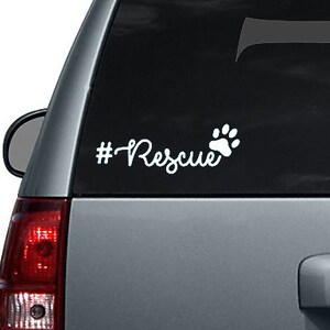Rescue Car Decal | Dog Decal | Dog Rescue Decal | Laptop Decal | Mackbook Decal |