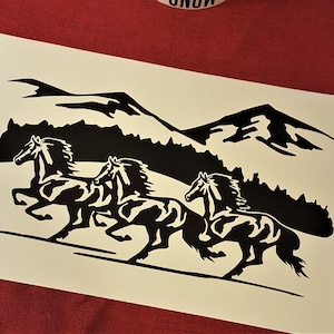 decalque do carro da montanha do cavalo | Decalque Equestre | cavalo adesivo | Decalque de espelho