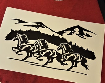 Running horse equestrian Vinyl Decal Sticker Free Shipping 