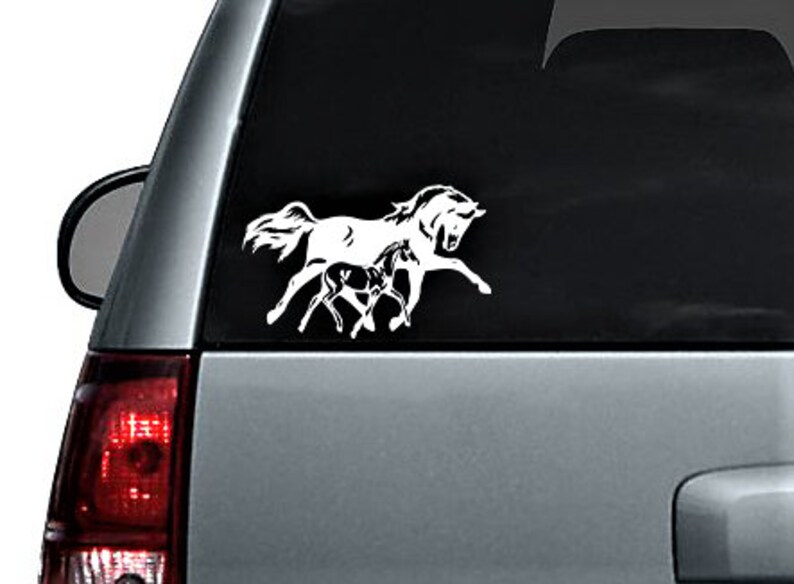 Horse Decal - Right - Extra X Large 11.6" X 6.7" Inches -Equestrian I Love My Horse - Beautiful Running Horse - Vinyl Sticker For Car