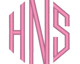 Custom Digitizing Monogram Set Up - Custom Digitized Monogram  - Custom Embroidery Digitizing for Monogram Initials - Diamond