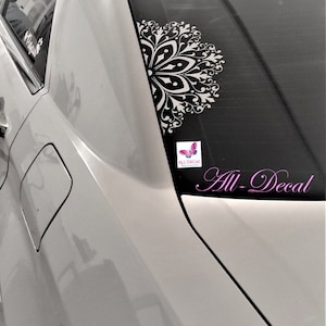 Mandala Car decal | Mandala Sticker | Half Mandala | Mandala Vinyl Decal Sticker | Flower Decal | Decorative Car Decals