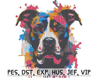 Pitty With Backsplash - Instant Digital Download - Pitbull Embroidery File