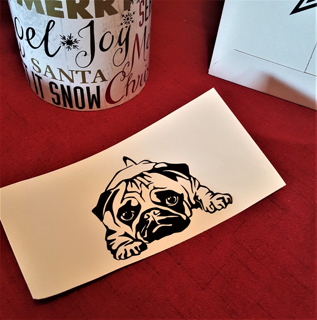 Cute Pug Car Decal | Laptop & Mug Vinyl Decal - Etsy