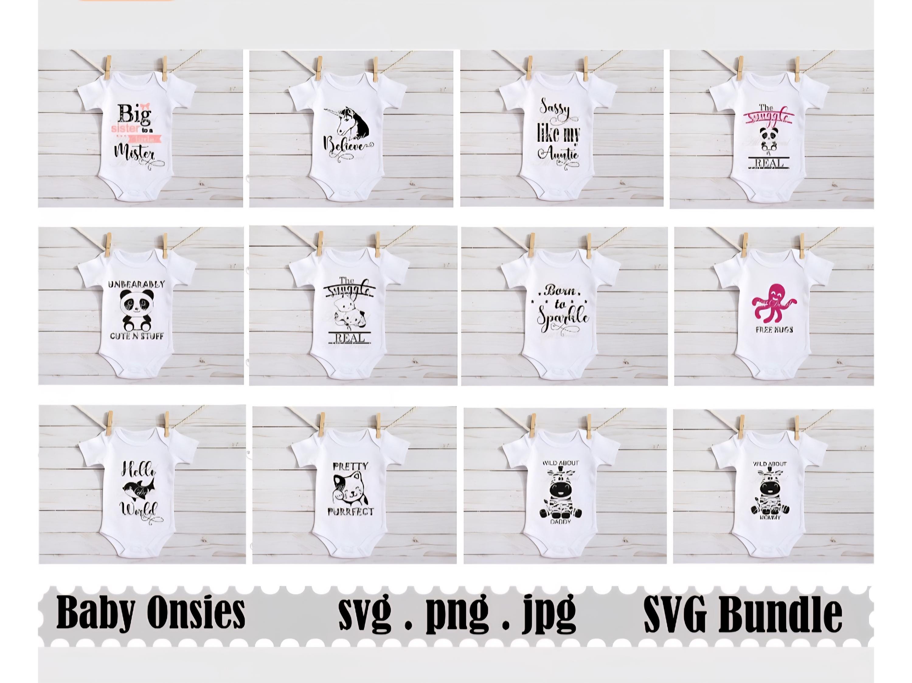 Onesie SVG Bundle | 12 Baby Outfit Designs (digital Download) - Etsy