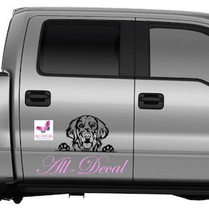 Golden Retriever Peeking Dog Car Decal | Dog Decal | Pet Decal