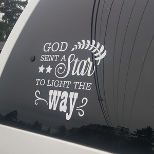 Spruch Autoaufkleber, Autoaufkleber, Religiöses Auto Fensteraufkleber, Autoaufkleber Gott schickte einen Stern, Zitate und Sprüche, Spiegelaufkleber