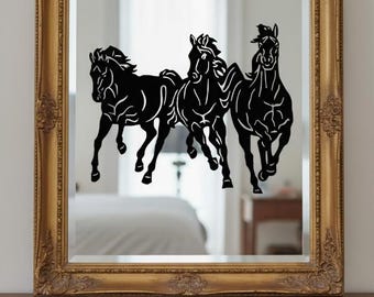 Running Horses Decal | Car, Laptop, Mug Sticker