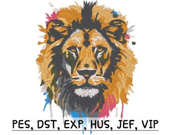 Colorful Lion Face PES - Instant Digital Download - Embroidery File