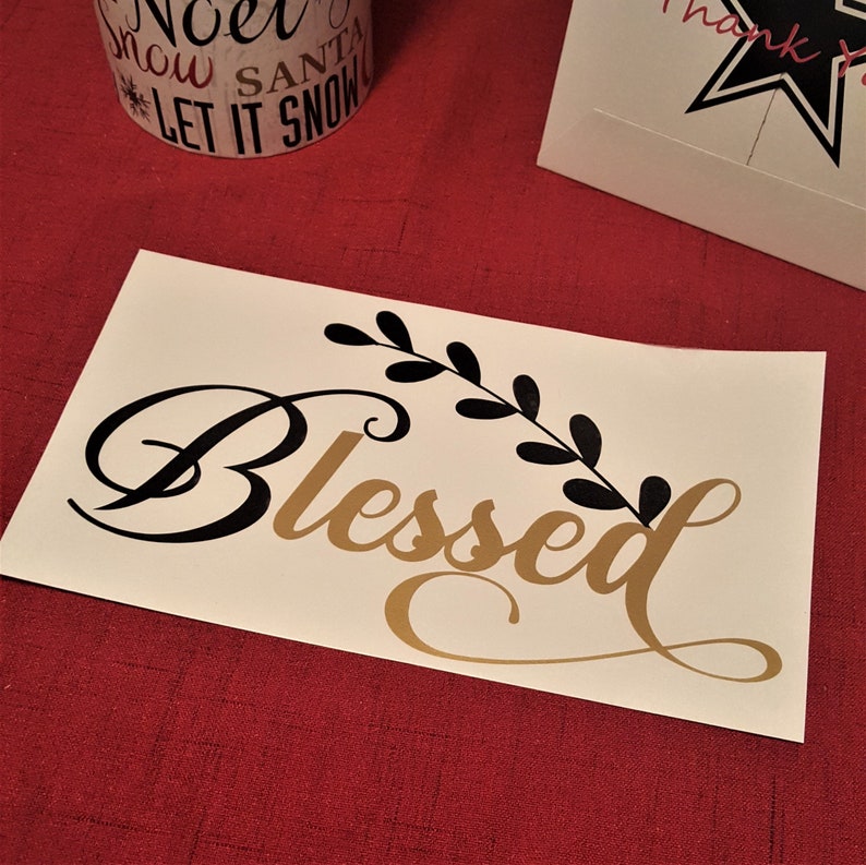 Blessed Car Decal Blessed Sticker Quote Decals for Cars Etsy