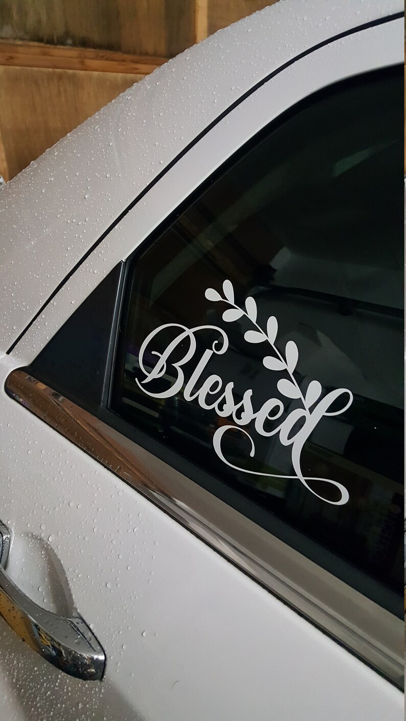 Blessed Car Decal Blessed Sticker Quote Decals for Cars Etsy