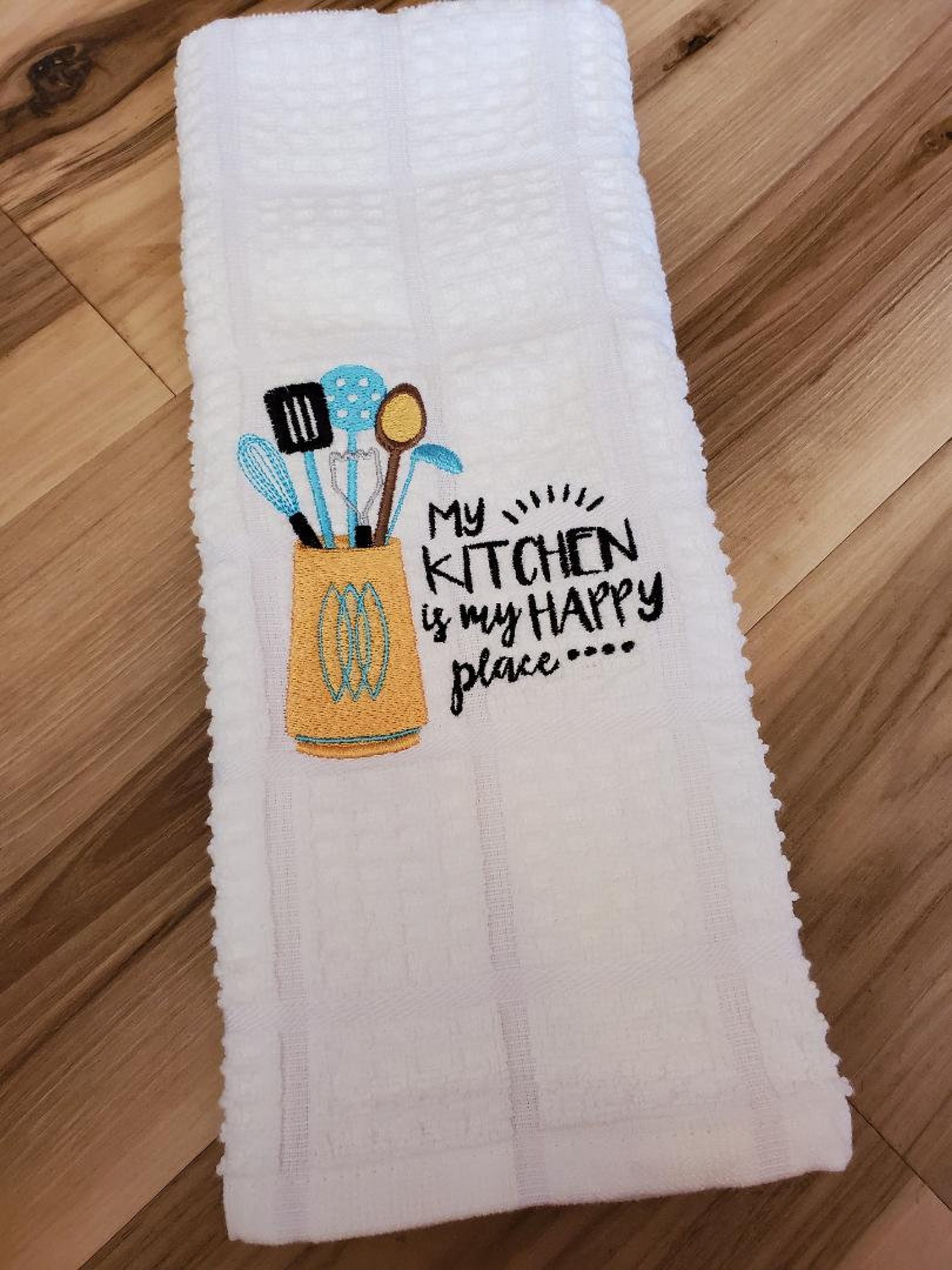 Custom Embroidered Kitchen Towels Personalized Kitchen Etsy