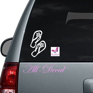 Hibiscus Car Decal Sandals| Beach Decals | Flip Flop Bumper Stickers