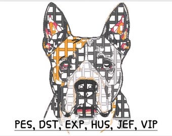 Pitbull Face - Instant Digital Download - PES Embroidery Net Design