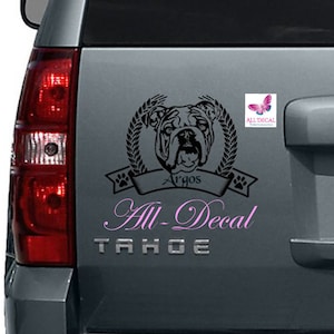 Custom English Bulldog Car Decal With Your Pets Name | Dog Decal | Pet Decal