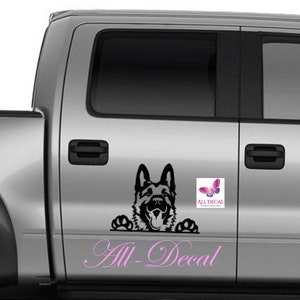 German Shepherd Peeking Dog Car Decal | Dog Decal | Pet Decal