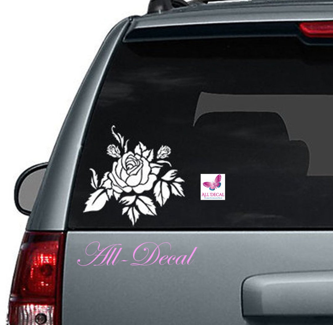 Rose Flower Car Stickers Flower Car Decal Decorative Car Decals Etsy