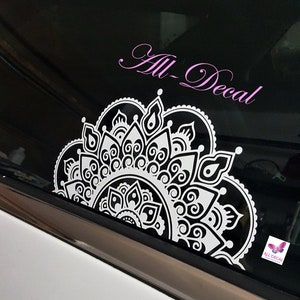 Mandala Auto Aufkleber | Mandala Sticker | Halb Mandala | Mandala Vinyl Aufkleber | Blumen Aufkleber | Dekorative Auto-Aufkleber