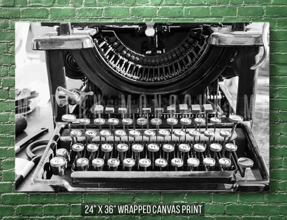 Canvas Wall Art Vintage Typewriter Wrapped Canvas Print Etsy
